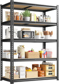 5-Tier Storage Shelves, 1980LBS Adjustable Pantry Shelves, Metal Shelving Unit for Storage, Kitchen, Pantry, Closet, Laundry, Garage,72.06" H x 35.55" W x 11.81" D