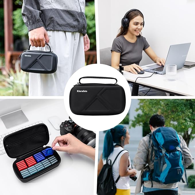 EVA PU CFexpress Type A Card SD Card Holder with 40PCS Individual Plastic Memory Card Case for 20 CFexpress Type-A Cards & 20 SD SDXC SDHC Cards,Water-Resistant CFA Memory Card Storage for Sony Camera