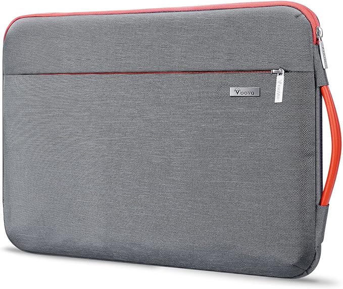 Voova Laptop Sleeve Case 14 15 Inch with Handle, 360° Protective Waterproof Slim Computer Bag Cover Compatible with MacBook Air 15 M2/M3/M4 2024-2025, MacBook Pro 14, Hp Chromebook 14, Grey