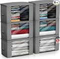 Sorbus Foldable Storage Bag Organizers, Large Clear Window & Carry Handles, Great for Clothes, Blankets, Closets, Bedrooms, and more