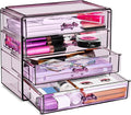 Sorbus Makeup Organizer - 4 Drawer Acrylic Make Up Organizers and Storage for Cosmetics, Jewelry, Beauty Supplies, Clear Makeup Organizer for Vanity, Girl's Room, College Dorm, Counter, Bathroom Sink