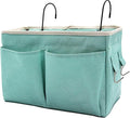 Bedside Caddy Bedside Hanging Storage Basket Multi-Function Organizer Caddy for Bunk and Hospital Beds Dorm Rooms Bed Rails, Can be Placed Glasses Books Mobile Phones(Green)