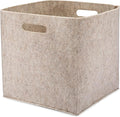 Parker Baby Felt Foldable Storage Cube - 13 Inch Nursery Cubby Bin for Cube Organizer, Closet Organizers and Storage Toy Bin, Rope Baskets Bins for Toy’s Storage - Oatmeal