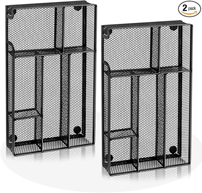 Desk Drawer Organizer, Office Drawer Divider Organizer Tray with 6 Compartments, Metal Mesh Desktop Organization and Accessories for Stationery Makeup Kitchen Toolroom School ＆ Office, 11x6.1x1.38 in