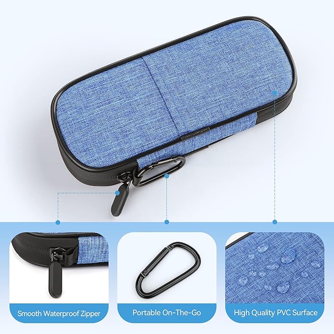 Insulin Cooler Travel Case Diabetic Medication Insulated Cool Organizer with 2 Reusable Ice Packs for Insulin Pen and Other Diabetic Supplies, for the Daily Life and Trip(Blue)