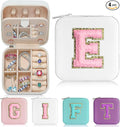 Parima Teacher Gifts for Women - Teacher Appreciation Gifts for Friends Travel Must Have Jewelry Case Organizer | Travel Jewelry Box | Graduation Gifts for Friends Female - Letter E, White
