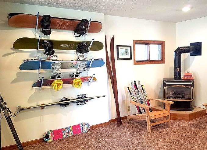 StoreYourBoard Snowboard Multi Wall Storage Rack, Home and Garage Mount