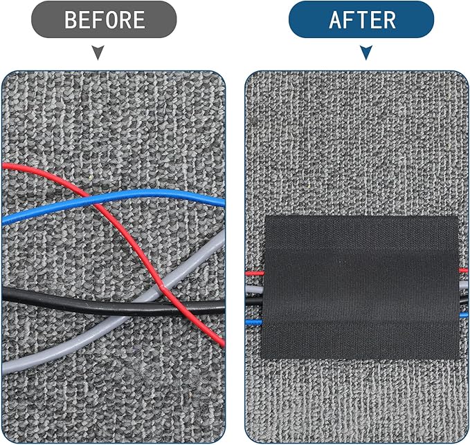 WILLBOND Carpet Cord Cover Cable Protector Floor Cover Cable Protector Management Only for Commercial Office Carpet(147.64 ft,Black)