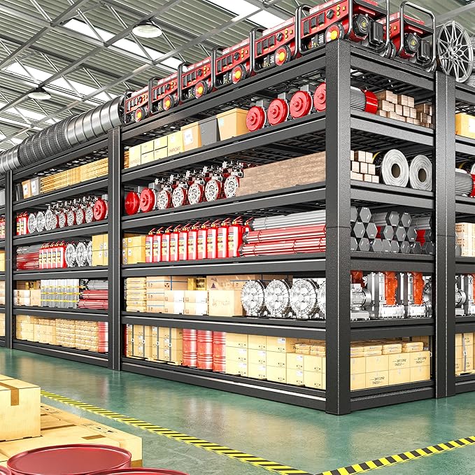 59.8" W Metal Shelving 6 Tier Garage Shelving 3750LBS Storage Shelves Adjustable Garage Shelves Industrial Metal Shelf for Basement Warehouse Shop Supermarket 59.8" W x 24" D x 83.9" H