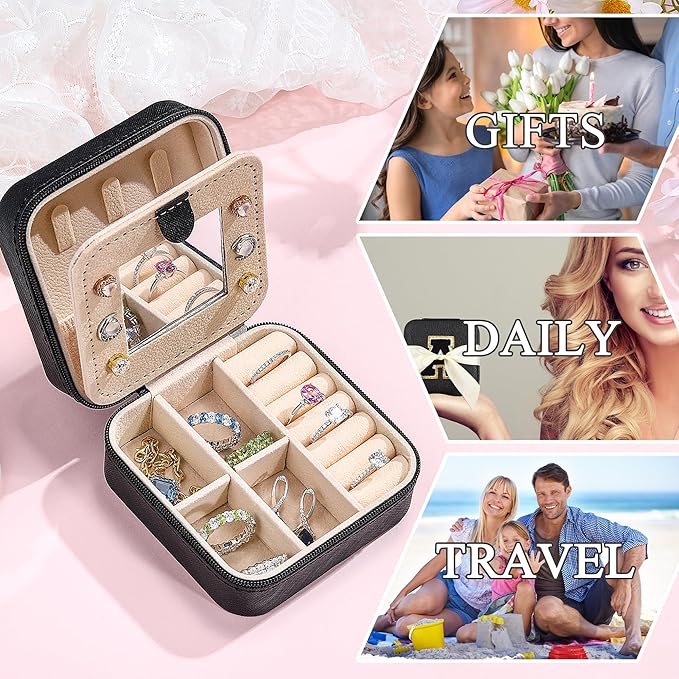 Parima Travel Jewelry Organizer for Women | Necklace, Earring, Ring Organizer | Women's Travel Gifts - Letter V, Black
