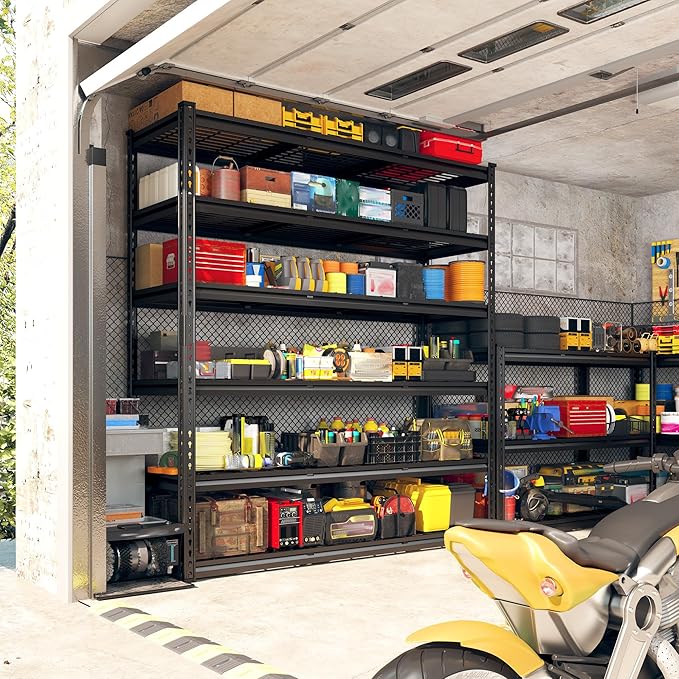 REIBII 3300LBS Garage Shelving 78" H Storage Shelves Heavy Duty 6-Tier Adjustable Matel Shelving Easy Assembly Storage Shelf for Garage Basement Warehouse Pantry, 48" W X 18" D X 78" H