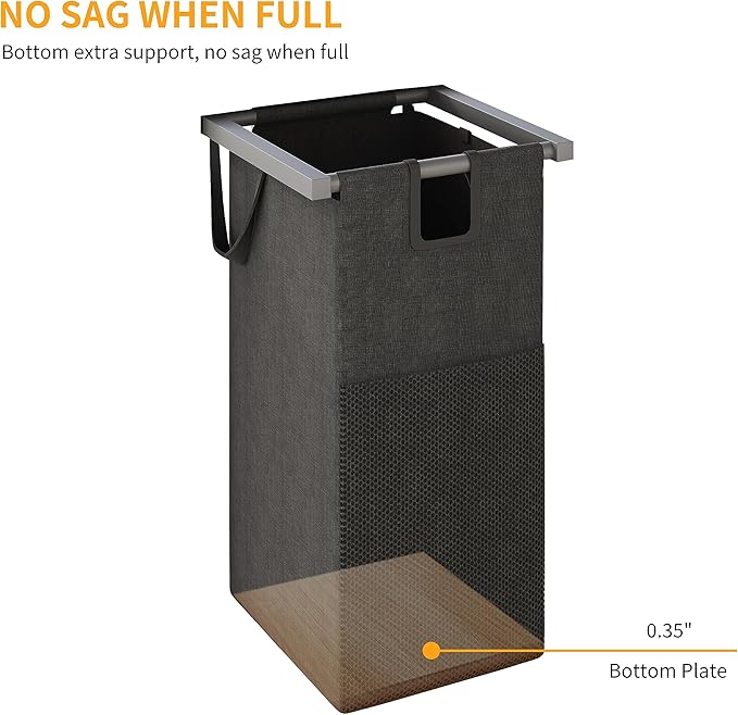 Laundry Basket Four Laundry Hamper with Removable Bags, Fabric Handles, Large Top Shelf and Laundry Bag for Bathroom, Dorm, Laundry Room