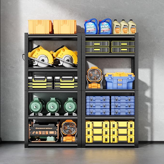 24" W Garage Shelving,5-Tier Heavy Duty Shelving Unit,3000LBS Adjustable Metal Storage Shelves,Storage Rack Units for Industrie,Shed,Warehouse,Basement,Black,24" W x 16" D x 63" H