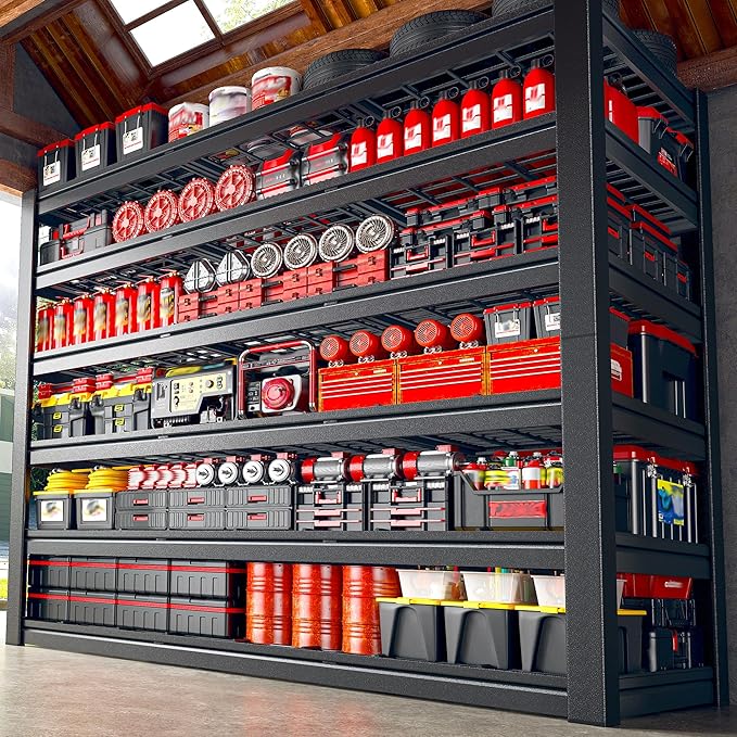 59.8" W Metal Shelving 6 Tier Garage Shelving 3750LBS Storage Shelves Adjustable Garage Shelves Industrial Metal Shelf for Basement Warehouse Shop Supermarket 59.8" W x 24" D x 83.9" H