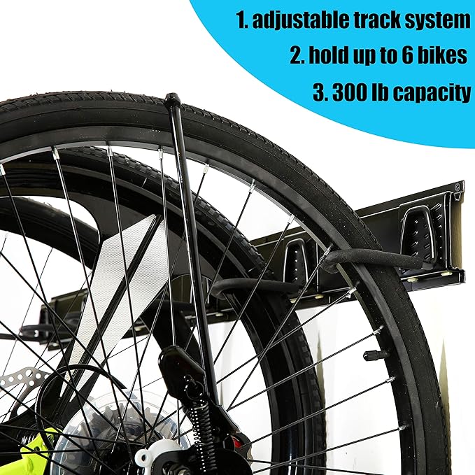 Ultrawall Stainless Steel Bike Storage Rack,6 Bike Storage Hanger Wall Mount for Home & Garage Holds Up to 300lbs, Black