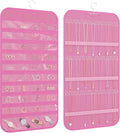 Hanging Jewelry Organizer Storage, 40 Pockets 36 Hooks Necklace Earring Necklace Bracelet Ring Organizer, Double - Sided Design, Pink