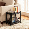 2-Tier End Table, Sofa Side Table for Small Space with Storage Shelf, Couch Table & Nightstand for Living Room, Bedroom, Office,22''H×16''W×12''D
