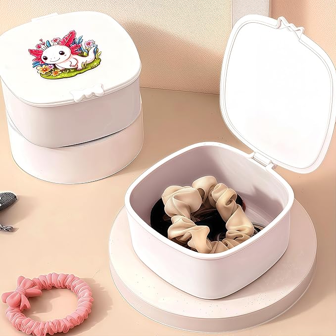 Small Hair Accessories Organizer Box For Girls Kids Teens Women, Hair clips/Ties/bands/pins/barrettes/scrunchies Organizer and Storage! (Axolotl)