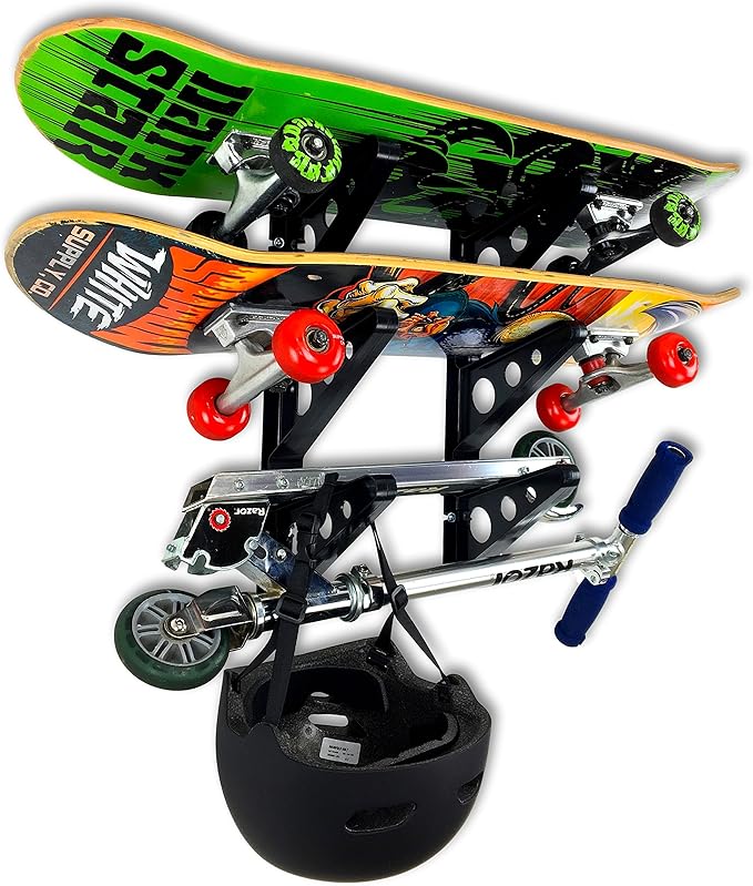 StoreYourBoard Skateboard Rack, 3 Board Wall Storage Mount, Home and Garage