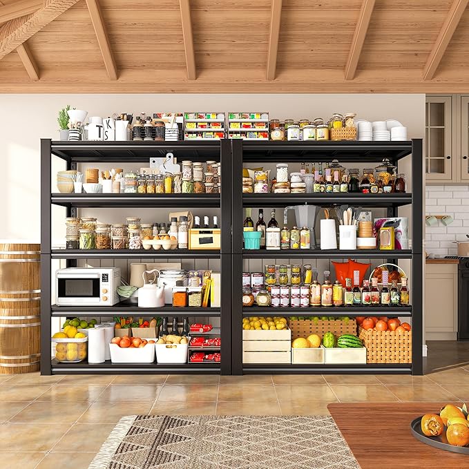 REIBII Garage Shelving Heavy Duty 2500LBS Storage Shelves 40" W Garage Shelves Heavy Duty Shelving Metal Shelves for Warehouse, Basement, Pantry, 40" W x 17.7" D x 72.2" H