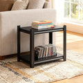 2-Tier End Table, Sofa Side Table for Small Space with Storage Shelf, Couch Table & Nightstand for Living Room, Bedroom, Office,22''H×16''W×16''D