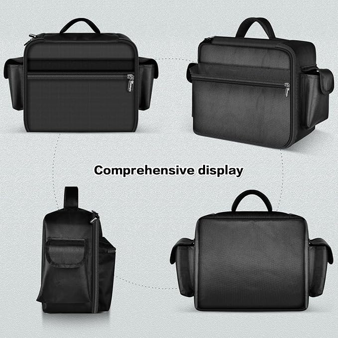 Air Compressor Bag Case Compatible with DEWALT 20V MAX Tire Inflator DCC020IB, Cordless Tools Storage Holder Organizer with Pocket for Battery Pack and Charging Kit(Box Only, All Black)
