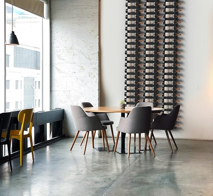 Jagged Ridge Wine Rooms - Premium Wall Mounted Metal Wine Rack - 12 Wine Bottles Holder - Modern Wine Rack, Matte Black - Space Saving for Home, Kitchen, Bar - Designed in Canada by Wine Enthusiasts