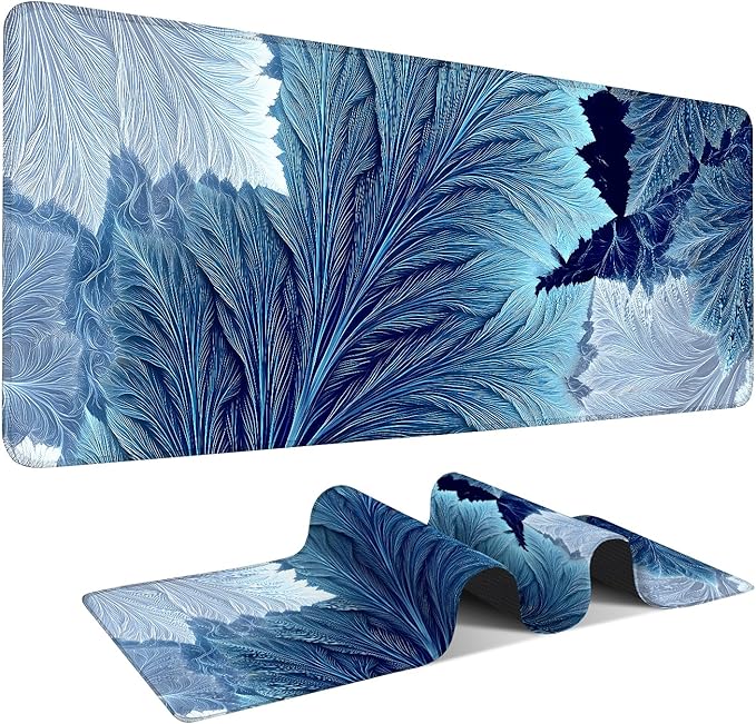 Leaves Gaming Mouse Pad 31.5"x11.8"Desk Mat Anti-Slip Rubber Base & Durable Stitched Edges for Gamers Smooth Mouse Writing Surface for Desk Office/Home