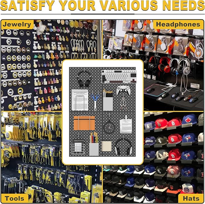 Ultrawall Metal Pegboard Panels, Pegboard Wall Organizer, Black Peg Boards for Wall, Garage Tool Storage Organization, 12"X16", 2pcs