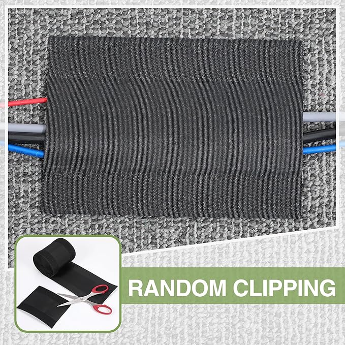 WILLBOND Carpet Cord Cover Cable Protector Floor Cover Cable Protector Management Only for Commercial Office Carpet(196.85 ft,Black)