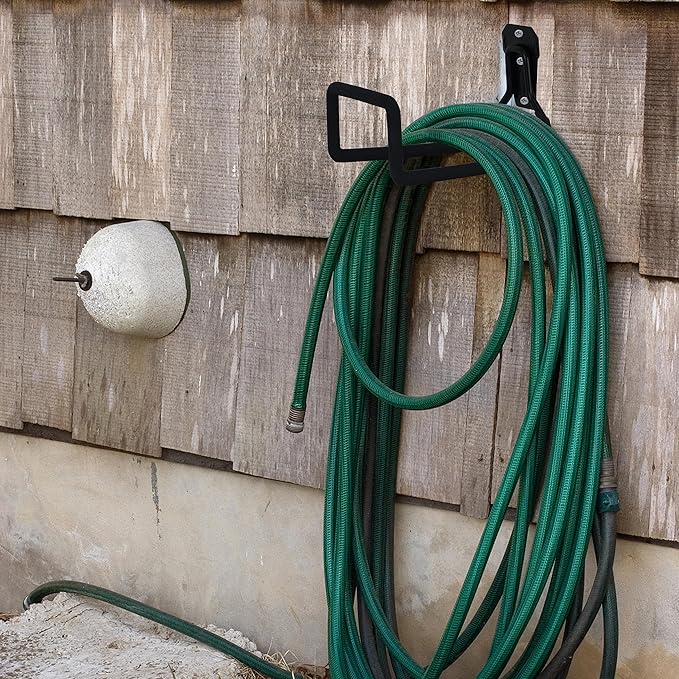 PHYEX 2 Pack Garden Hose Holder Wall Mount, Metal Hanger With Protective Coating, Water Hook for Outside Yard, Fits 50-100 ft Expandable Hoses, Perfect for Outdoor Storage Needs