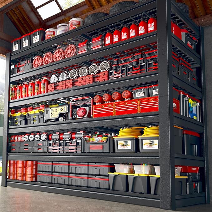 55.1" W Metal Shelving 6 Tier Garage Shelving 3660LBS Storage Shelves Adjustable Garage Shelves Industrial Metal Shelf for Basement Warehouse Shop Supermarket 55.1" W x 25.8" D x 84.1" H