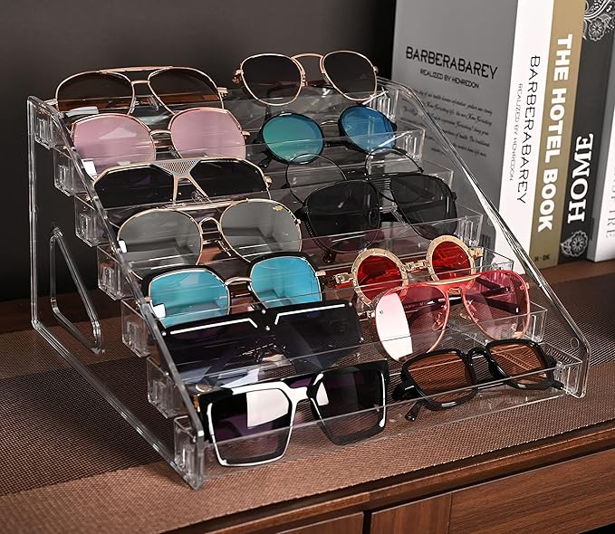 Sunglasses Organizer - Clear Eyeglasses Display stand - Eyeglasses Storage - For Glasses Tabletop Holder Stand(7 Layer)