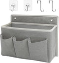 Wall Hanging Organizer Bag/Hanging Baskets with Large Mesh Compartment & 3 Pockets，Over the Door Hanging Organizer Space Saving Storage for Bedroom,RV Camper, Closet (Gray - 1 Pack)