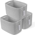 Cotton Rope storage Basket Bins Woven Basket for Organizing Shelves 15X10X9.3“ Rectangle Decorative Baskets For storage Clothes Toys Books Towels Square Wicker Nursery basket organizer 3 pack grey