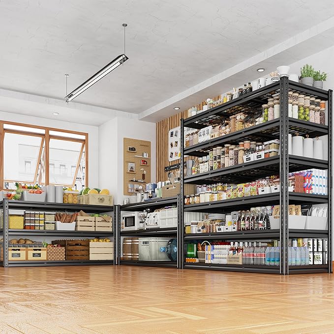 REIBII 3600LBS Garage Shelving 78" H Storage Shelves Heavy Duty 6-Tier Adjustable Matel Shelving Easy Assembly Storage Shelf for Garage Basement Warehouse Pantry, 48" W X 24" D X 78" H
