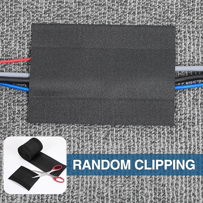 WILLBOND Carpet Cord Cover Cable Protector Floor Cover Cable Protector Management Only for Commercial Office Carpet(147.64 ft,Black)