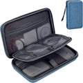 ProCase Large Hard Travel Electronic Organizer Case for MacBook Power Adapter Chargers Cables Tech Organizer Hard Drive USB Flash Disk SD Card Portable Electronics Accessories Bag -Navy