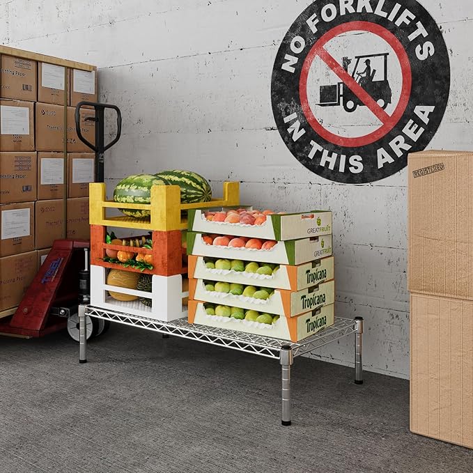 18" Deep x 36" Wide x 8" Height 1-Tier Wire Shelving Kit | NSF Commercial Storage Rack Unit