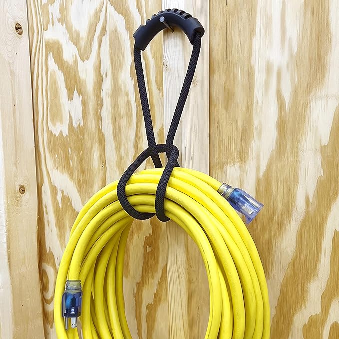 Loop-It Storage Straps by Wrap-It Storage - 18-inch (3-Pack) Black - Extension Cord Organizer, Vacuum Hose Holder, Shop Storage, Air or Water Hose Organizer for your Home, Garage, Boat, RV and More