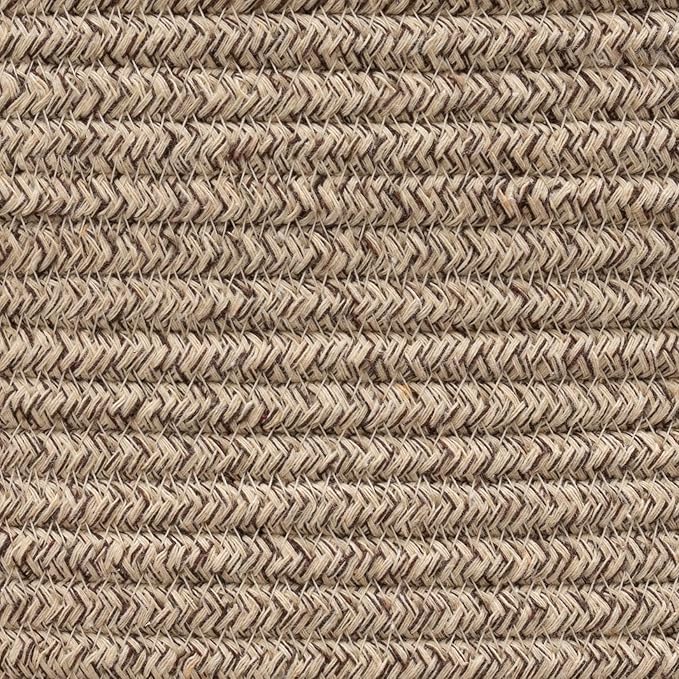 LA JOLIE MUSE Woven Basket Rope Storage Baskets - Tall Cotton Basket 16 x 14 x 14 Inches, Laundry Basket for Blanket, Kids Toy, Nursery Clothes Hamper Basket White & Desert