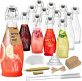 Nevlers 17 Oz Teardrop Flip Top Glass Bottle 12 Pack | Swing Top Glass Bottles with Airtight Lid, Brush, Funnel, Shrink Wrap, Tags & Marker | Beer Bottles For Home Brewing | Oil Bottle | Kombucha Jar