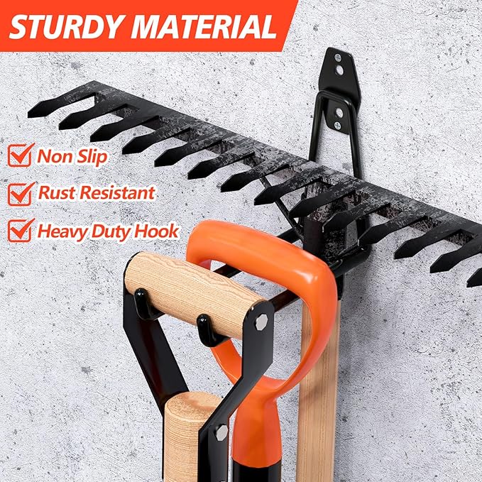 20 Pack Heavy Duty Garage Hooks,Solid Steel Wall Mount Hangers,with Anti-Slip Coating,for Hanging and Organising Ladder,Bike,Ropes,Broom,Garden,Yard and Power Tools