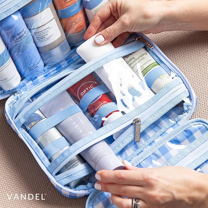 VANDEL Waterproof Hanging Toiletry Bag for Travelling, Hanging Makeup Organizer Bag, Cosmetic Travel Bags for Women Travel Toiletry Bags, Makeup Case Toiletries Organizer Hygiene Bathroom Shower Caddy