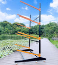 Kayak Storage Rack, Heavy-Duty Outdoor Canoe Rack, Reinforced, Thickened, and Enhanced Rust Resistance, Holds 440 lbs, for Safe Indoor and Outdoor Kayak Storage(4-Tier, Orange)