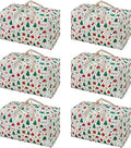 VENO 6 Pack Moving Bags and Large Christmas Decoration Storage Bins with lids. Alternative to Moving Boxes, Packing Supplies for College. Heavy Duty Totes (Jingle Mix, 6 Pack)