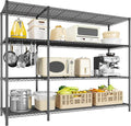 52.4W Wire Shelving Rack, 4Tier Metal Shelving Unit,1120LBS Heavy Duty Storage Shelves,Adjustable Pantry Shelves, Metal Shelf and Storage Rack,Industrial Shelving 52.4Wx13.8Dx59H,Black