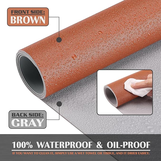 K KNODEL Large Office Leather Desk Mat, Mouse and Keyboard Pad, Computer and Laptop Mat, Desktop Protector and Cover, Writing Pad and Blotter (47.2"x23.6", Brown)