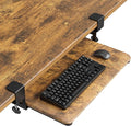 BONTEC KMT01-PJ Under Desk Keyboard Tray, Pull-Out Keyboard & Mouse Platform with C-Clamp, 20 x 11.8 in Space-Saving Ergonomic Slide-Out Drawer, Rustic Brown