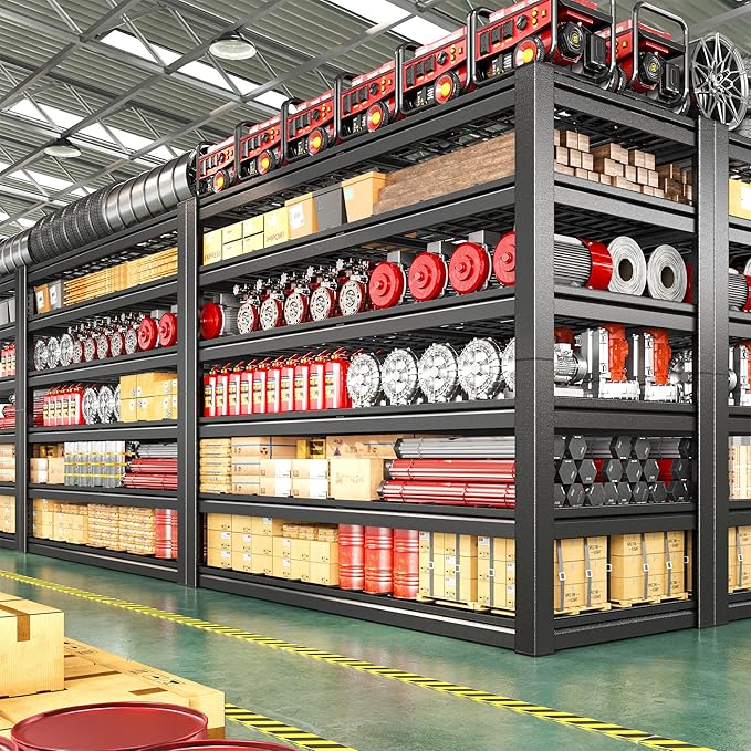 55.1" W Metal Shelving 6 Tier Garage Shelving 3660LBS Storage Shelves Adjustable Garage Shelves Industrial Metal Shelf for Basement Warehouse Shop Supermarket 55.1" W x 25.8" D x 84.1" H